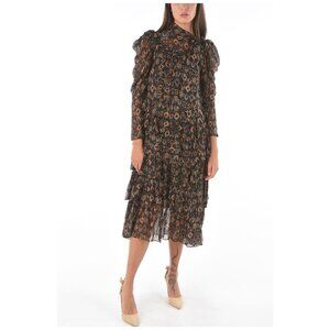 NWT Ulla Johnson Azra printed silk chiffon tiered dress